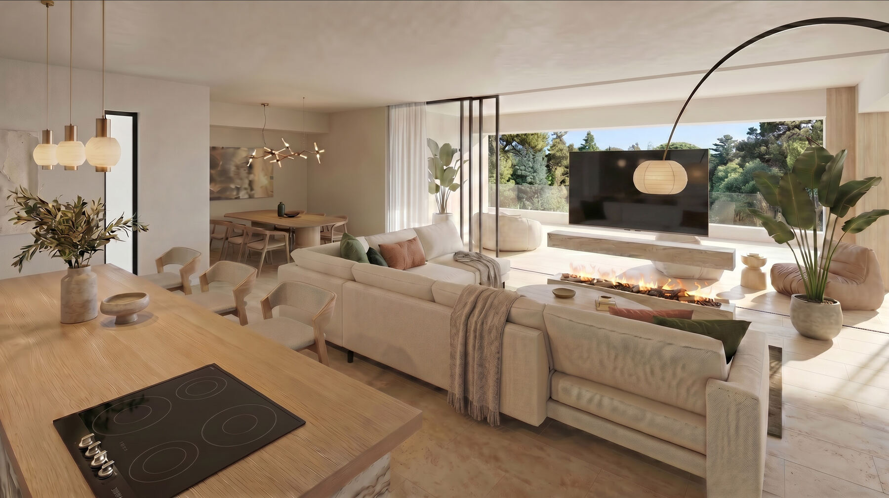 Residence B — living & dining area